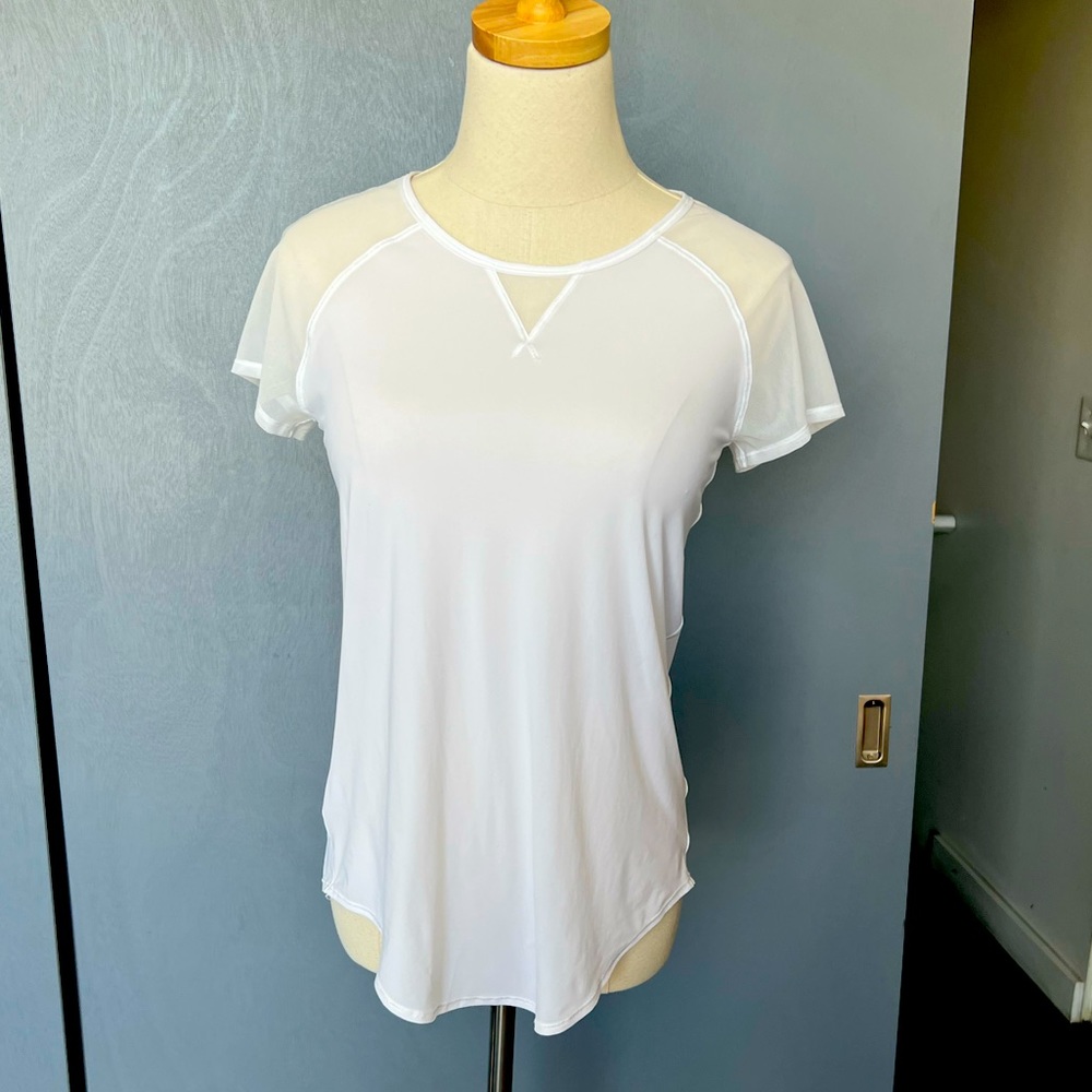 Lululemon White Mix & Mesh Top